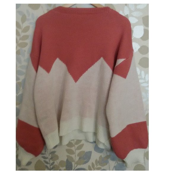 SHEIN Sweater White / Pink with Pearls Sz L (New) - Picture 2 of 4